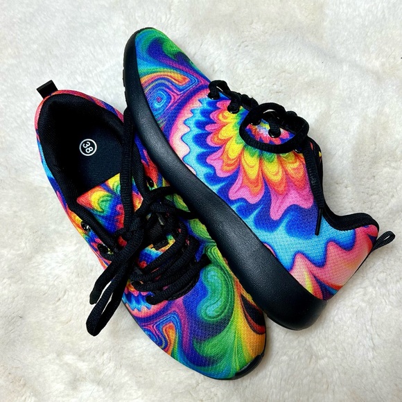 Shoes - Tie Dye Lightweight Running Shoes Womens 7.5/8 38